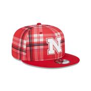 Nebraska New Era 950 Plaid Statement Flat Bill Snapback Cap